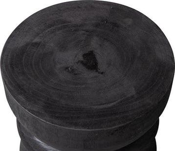 WOOOD Bikkel Kruk - Hout - Zwart - 40x28x28 cm -  –, Verzenden, Nieuw