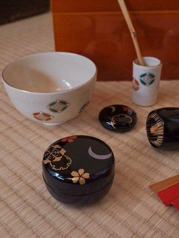 Theekom - Japanse theeceremonie-utensielenset: Chabako,