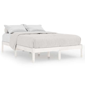 vidaXL Bedframe massief grenenhout wit 200x200 cm, Verzenden, Wit, Overige maten, 200 cm