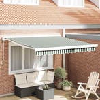 vidaXL Markies Groen en Wit 300 x 250 x 165 cm Polyester en, Tuin en Terras, Zonneschermen, Verzenden, Nieuw