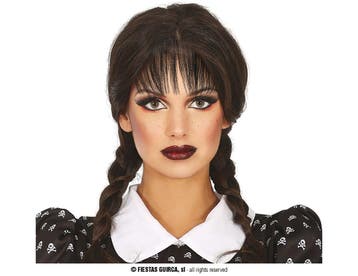 Wednesday Addams pruik serie, Verzenden, Nieuw, Feestartikel