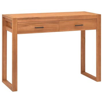 vidaXL Bureau met 2 lades 100x40x75 cm teakhout, Verzenden, Nieuw