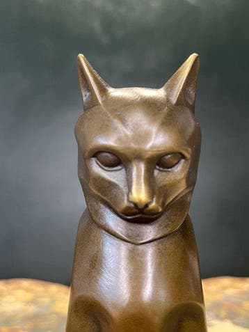 BJB - Conrad - sculptuur, Art Deco Cat - 17 cm - Brons,