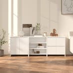 vidaXL 3098073  3 st. Dressoirs bewerkt hout wit, Verzenden, Nieuw, Overige houtsoorten