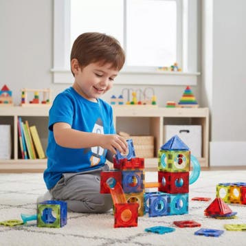 Ruhhy Educatieve magnetische bouwset 110-delig – knikkerb., Ophalen of Verzenden, Nieuw