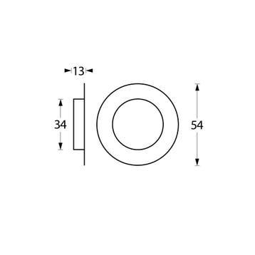 Intersteel Schuifdeurkom rond ø34/55mm - RVS, Doe-het-zelf en Verbouw, Hang- en Sluitwerk, Verzenden, Nieuw