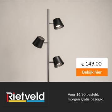 Rietveld-Vloerlampen-Zwart-Metaal, Verzenden, Nieuw