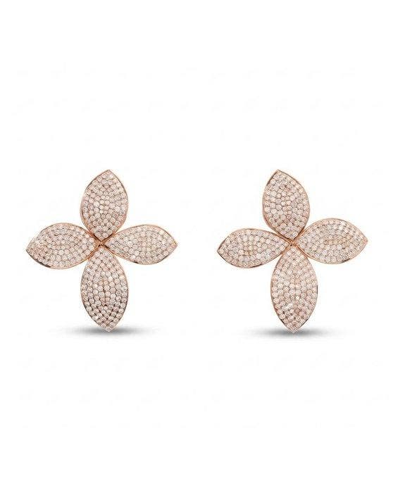 Statement oorbellen - 14 karaat Roségoud - 8.27ct. tw., Sieraden, Tassen en Uiterlijk, Antieke sieraden