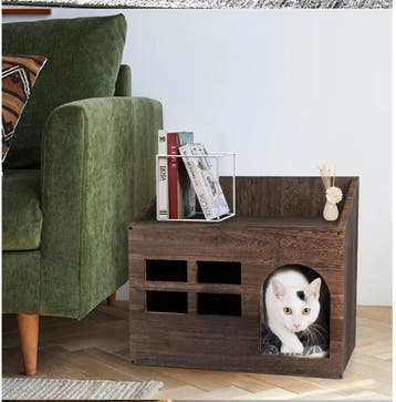 Houten Kattenhuis met Kussen – Kattenbed, Grot en Plank, Verzenden, Nieuw