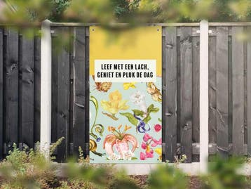 NR 1235: Tuinposter pluk de dag 180x90cm, Nieuw