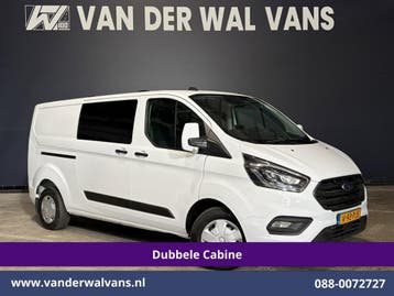 Ford Transit Custom | 2.0 TDCI 131pk L2H1 Dubbele Cabine, Auto's, Bestelauto's, Gebruikt, Euro 6, Wit, Dealer onderhouden
