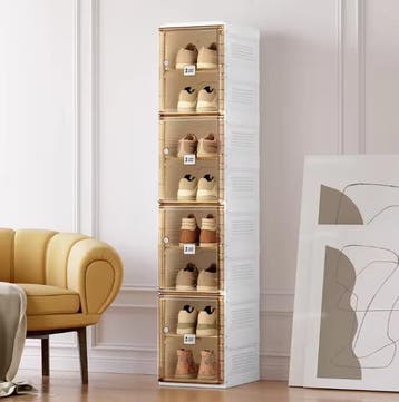 Opvouwbare stapelbare schoenenkast met deuren 164×34×27 cm, Verzenden, Nieuw