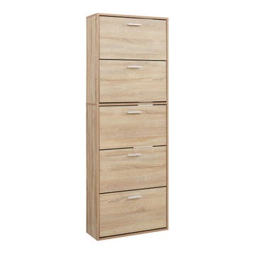 Schoenenkast Sykkylven 5 kleppen sonoma eiken 169x60x24 cm [, Verzenden, Nieuw