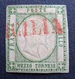 Italiaanse oude staten - Napels - Mezzo Tornese,, Postzegels en Munten, Postzegels | Europa | Italië, Gestempeld