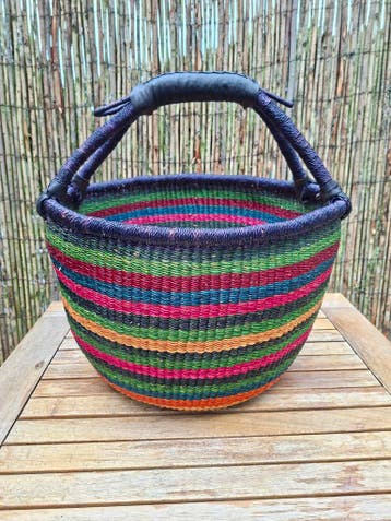 XL fairtrade Bolga shopper Ghana, Mand, Verzenden, Rond, Nieuw