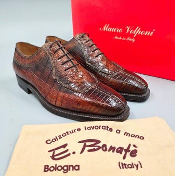 Enzo Bonafè-Crocodile-UK8,5 - Veterschoenen - Maat: EU 42.5, Nieuw
