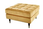 Design kruk COSY VELVET 80cm mosterdgeel goud fluwelen, Huis en Inrichting, Banken | Voetenbanken en Poefen, Ophalen of Verzenden