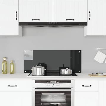 vidaXL Spatscherm keuken 100x40 cm gehard glas zwart, Verzenden, Nieuw