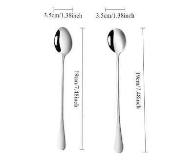 Set van 6 Lange RVS Koffielepels – IJs, Dessert en Thee, Verzenden, Nieuw