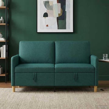 vidaXL Bank met opslag Donkergroen 152 x 78 x 87 cm, Huis en Inrichting, Banken | Bankstellen, Verzenden, Nieuw, Kunststof, Minder dan 150 cm