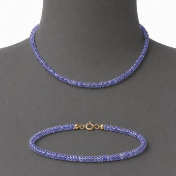 Tanzaniet - Zilver - 2-delige sieradenset