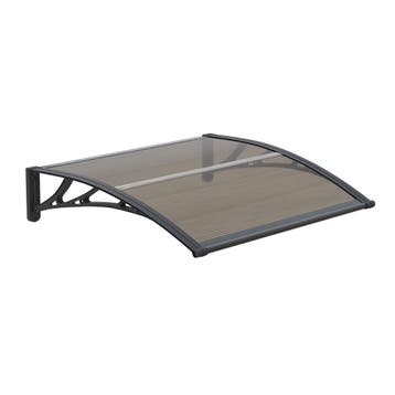 [en.casa] Deurluifel Mellerud afdak 100x60 cm zwart en bruin, Verzenden, Nieuw