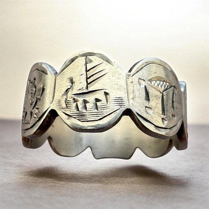 Zilver - Ring, Antiek en Kunst, Kunst | Niet-Westerse kunst