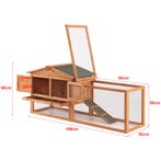 [en.casa] Konijnenhok Oberursel 68x156x52 cm houtkleurig, Dieren en Toebehoren, Knaagdieren en Konijnen | Toebehoren, Verzenden