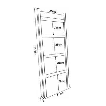 [en.casa] Handdoekrek Luumäki 120x47x2 cm houtkleurig, Verzenden, Nieuw