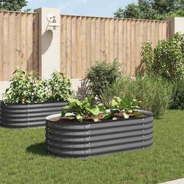vidaXL Plantenbak verhoogd 160x80x44 cm gegalvaniseerd staal, Verzenden, Nieuw, Metaal, 60 tot 100 cm