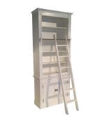 Boekenkast wit met trap Leerdam 100 x 240 cm, Ophalen of Verzenden, Nieuw