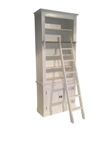 Boekenkast wit met trap Leerdam 100 x 240 cm, Huis en Inrichting, Kasten | Boekenkasten, Ophalen of Verzenden, Nieuw
