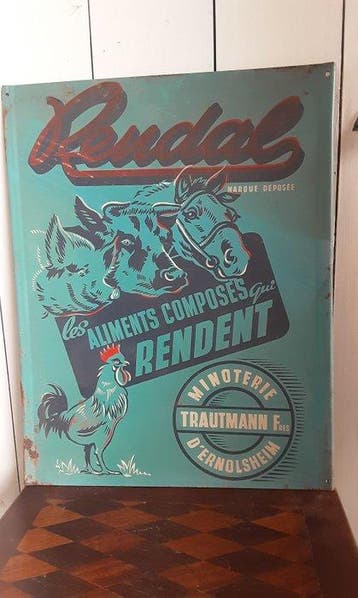 Aliments Composés Rendal - Reclamebord - Metaal