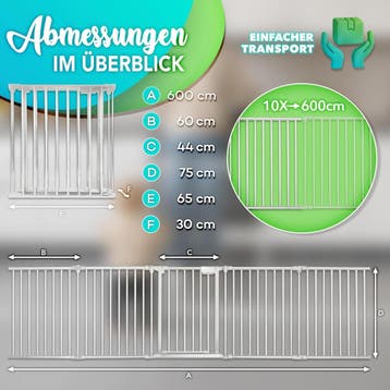 Veiligheidshek - Haardscherm - Hondenhek - 600cm - Grijs - K, Verzenden, Zo goed als nieuw