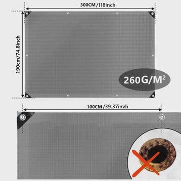 Waterdicht Tarpaulin Zeil 1.9x3m - Heavy Duty Beschermhoes m, Verzenden