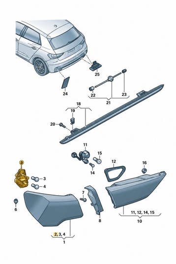 Audi A1 (GB) fitting achterlicht - linksachter, Auto-onderdelen, Ophalen of Verzenden, Nieuw, Audi