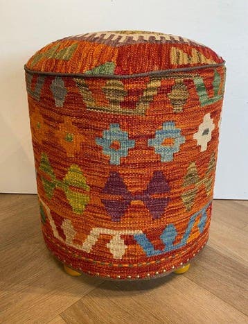 Kelim Poef(Ongebruikt/Nieuw) - Tapijt - 38 cm - 38 cm, Nieuw