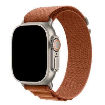 Apple Watch bandje Alpine - nylon - terra cotta - zilver, Verzenden, Nieuw