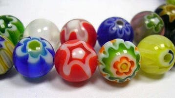 20 x Millefiori glaskralen 4 mm gat 1mm bloem mix, Ophalen of Verzenden, Nieuw, Kraal