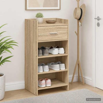 vidaXL Schoenenkast met lade Sonoma Eiken 48 x 36 x 92 cm, Verzenden, Nieuw