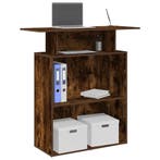 vidaXL Receptiebalie 100x40x104 cm bewerkt hout gerookt, Verzenden, Nieuw