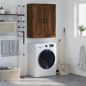 vidaXL Wandkast 69,5x34x90 cm bewerkt hout bruin eikenkleur, Verzenden, Nieuw, 50 tot 100 cm, Minder dan 100 cm