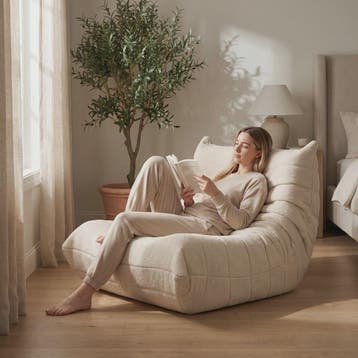 Sherpa Fleece Beanbag Fauteuil - Comfortabele Lounge Stoel v, Verzenden, Nieuw in verpakking