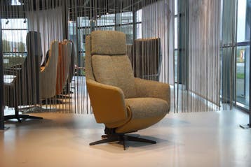 Sta op stoel Gealux Twinz 8043 Leer/Stof 2 motoren + accu, Ophalen of Verzenden, Nieuw, Leer, Design, modern