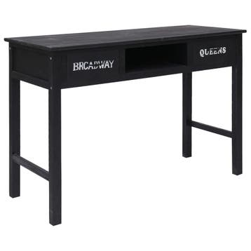 vidaXL Wandtafel 110x45x76 cm hout zwart, Verzenden, Nieuw, Hout, 60 cm of meer