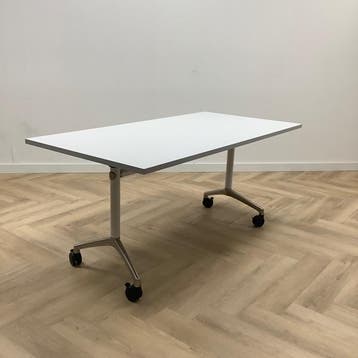 verrijdbare klaptafel, 160x80 vm, grijs - metaalkleur, Ophalen of Verzenden, Gebruikt