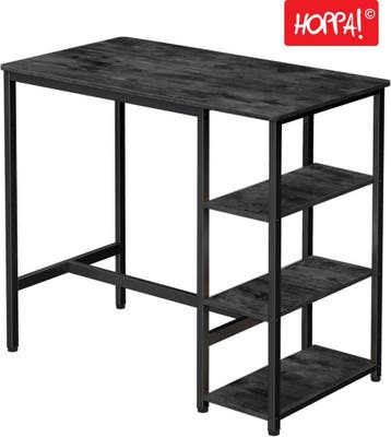 Hoppa! LBT11B Bartafel Zwart Rechthoekig Van 129 Voor 39, Huis en Inrichting, Tafels | Sidetables, 100 tot 150 cm, Nieuw, Ophalen of Verzenden