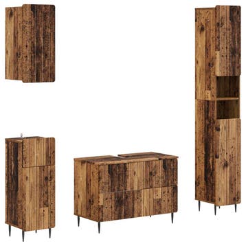 vidaXL 4-delige Badkamerkast Set ZWOLLE Oud hout Bewerkt, Verzenden, Nieuw