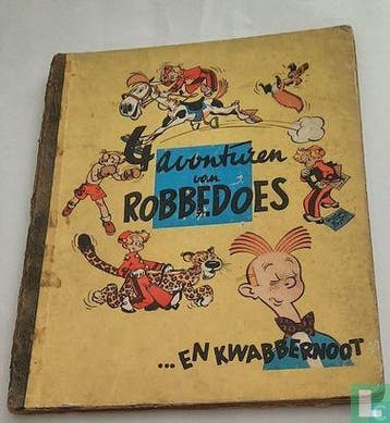 Robbedoes en Kwabbernoot - 4 avonturen van Robbedoes - 1950, Boeken, Eén stripboek, Verzenden, Gelezen, Franquin, André.