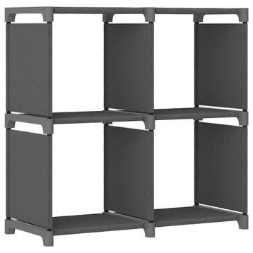 vidaXL Kast met 4 vakken 69x30x72,5 cm stof grijs, Overige materialen, Minder dan 50 cm, Verzenden, Nieuw